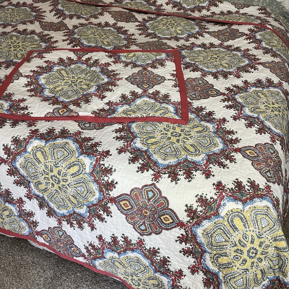 Pottery Barn Adina Full/Queen Quilted Coverlet & Standard Sham (1) 91x93